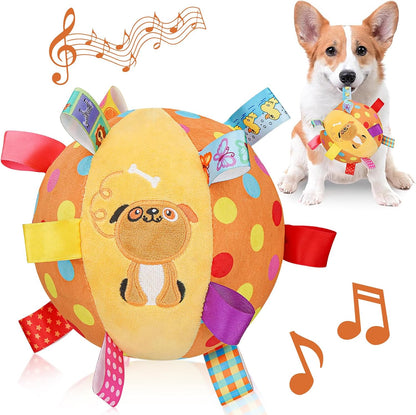 Plush Tug-and-Squeak Dog Ball